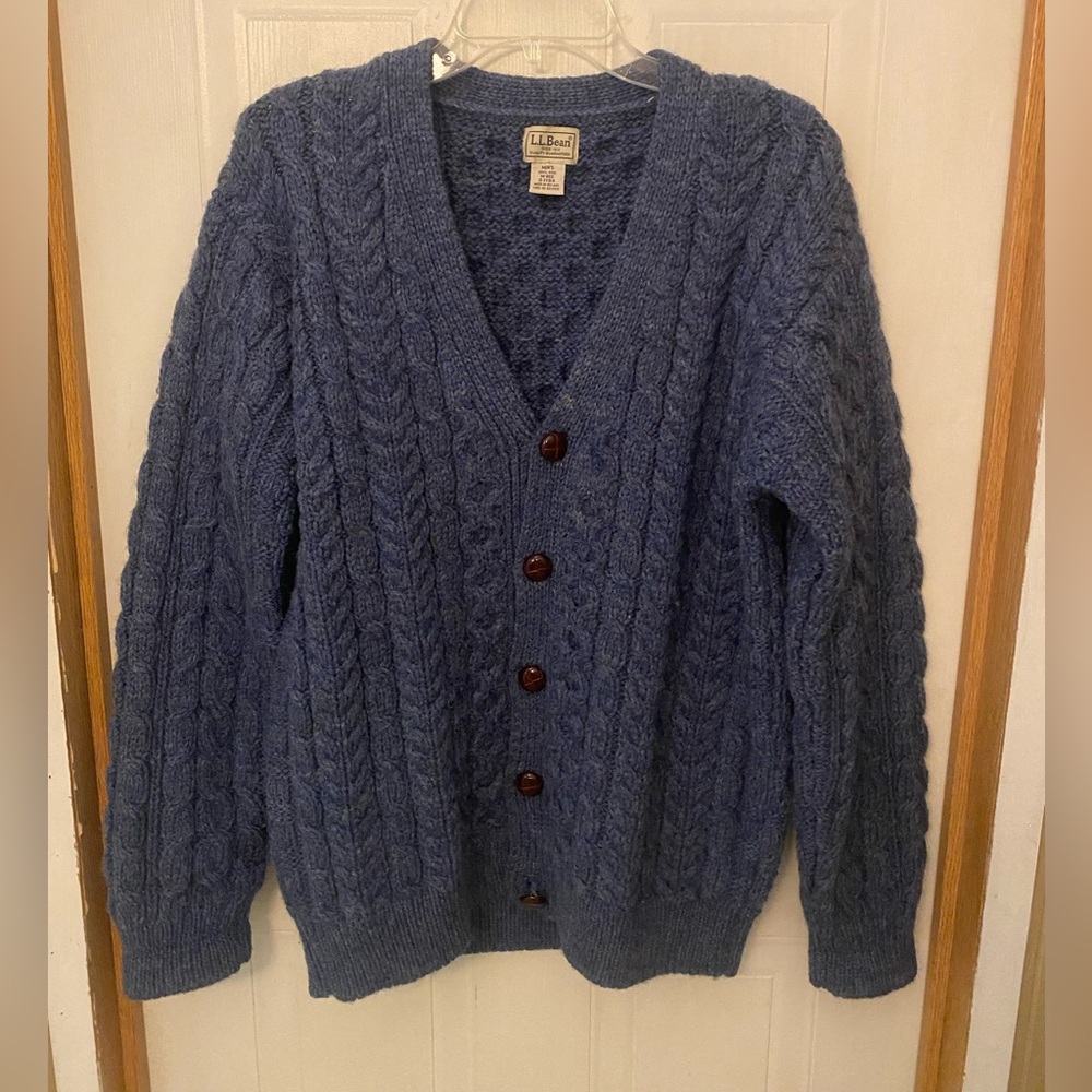 VTG L.L. Bean Men's Wool Fisherman’s Cardigan Sweater